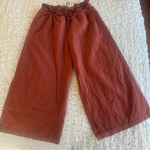 Anthropologie Linen Blend Cropped Pants | XS Petite